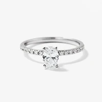 Lab Grown Oval Cut Diamond Engagement Ring 14K White Gold (0.75 ct