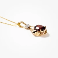 Garnet Necklace in 14K Yellow Gold