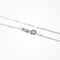 10K White Gold Diamond Cut Square 0.7mm Wheat Chain (18")