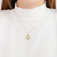 Diamond Cluster Necklace in 10K Yellow and White Gold (0.25 ct tw)