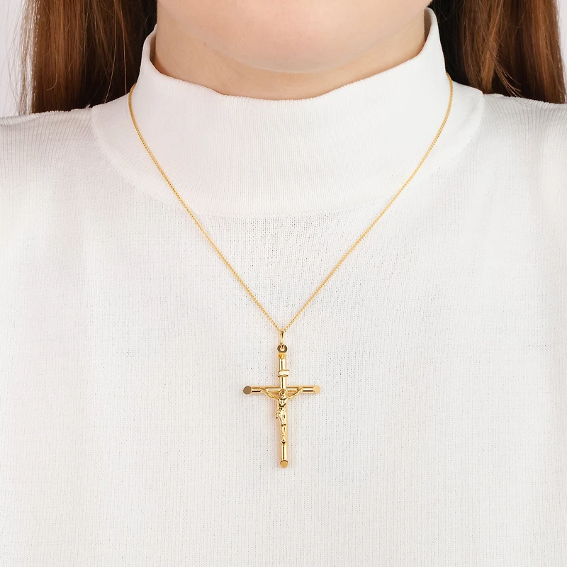 Crucifix Cross Pendant in 10K Yellow Gold