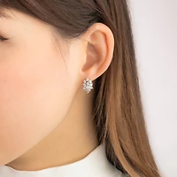Diamond Cluster Earrings in 10K Yellow and White Gold (0.50 ct tw)