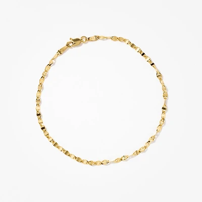 10K Italian Yellow Gold Link Plate Bracelet