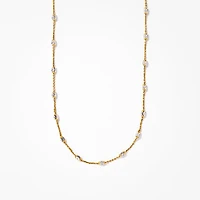 Diamond Cut Beaded Necklace in 10K Italian Yellow and White Gold