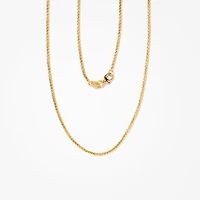 10K Yellow Gold 1.40 mm Diamond Cut Round Box Chain (18")