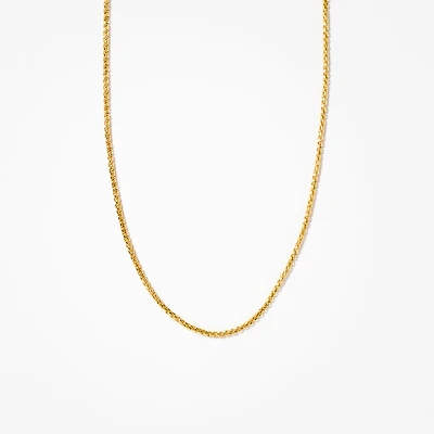 10K Yellow Gold 1.40 mm Diamond Cut Round Box Chain (18")