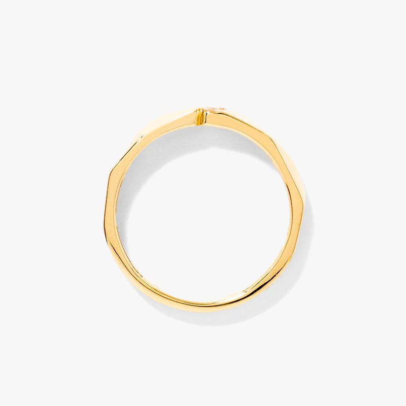 Men's Geometric Wedding Band 10K Yellow Gold (0.06 ct tw)