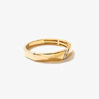 Men's Geometric Wedding Band 10K Yellow Gold (0.06 ct tw)
