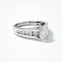 Lab Grown Oval Cut Diamond Engagement Ring in 14K White Gold (1.50 ct
