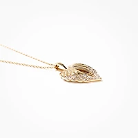 Diamond Angel Wing Necklace in 10K Yellow Gold (0.13 ct tw)