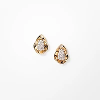 Diamond Cluster Stud Earrings in 10K Yellow Gold (0.18 ct tw)