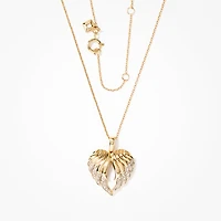 Diamond Angel Wing Necklace in 10K Yellow Gold (0.13 ct tw)