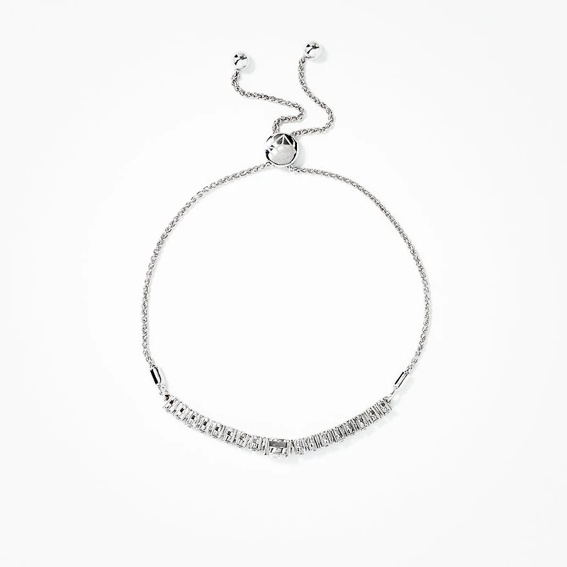 Lab Grown Diamond Bolo Bracelet in 10K White Gold (1.00 ct tw)