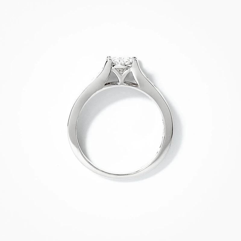 Lab Grown Oval Cut Diamond Engagement Ring in 14K White Gold (1.50 ct