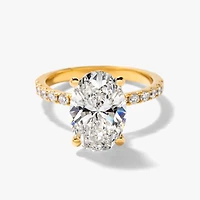 Oval Lab-Grown Diamond Engagement Ring with Hidden Halo 14K Yellow