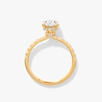 Oval Lab-Grown Diamond Engagement Ring with Hidden Halo 14K Yellow