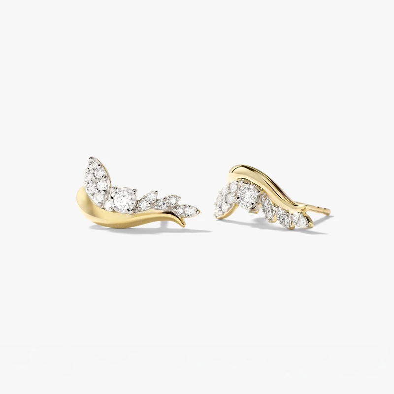 Diamond J Hook Earrings in 10K Yellow Gold (0.31 ct tw)