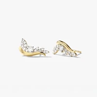 Diamond J Hook Earrings in 10K Yellow Gold (0.31 ct tw)