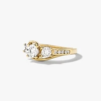 Diamond Cluster Ring in 10K Yellow and White Gold (0.50 ct tw)