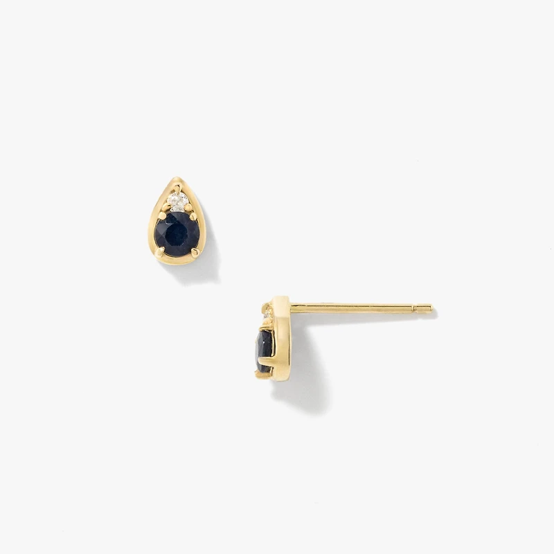 Sapphire Earrings in 10K Yellow Gold
