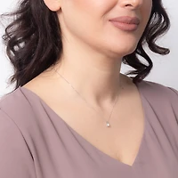 Tension Set Lab Grown Diamond Solitaire Necklace in 14K White Gold (0