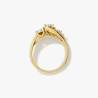 Diamond Cluster Ring in 10K Yellow and White Gold (0.50 ct tw)