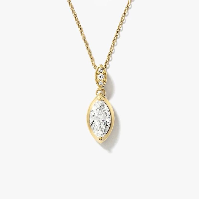 Lab Grown Marquise Diamond Necklace in 10K Yellow Gold (0.52 ct tw)