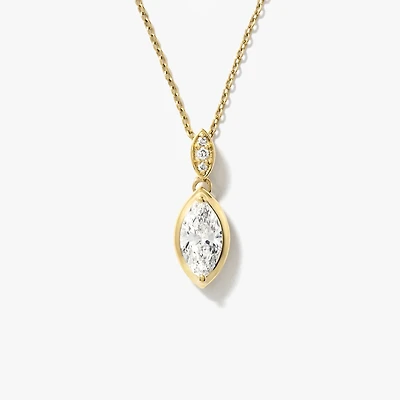 Lab Grown Marquise Diamond Necklace in 10K Yellow Gold (0.52 ct tw)