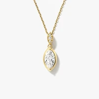 Lab Grown Marquise Diamond Necklace in 10K Yellow Gold (0.52 ct tw)