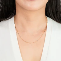 Diamond Cut Beaded Necklace in 10K Italian Yellow and White Gold
