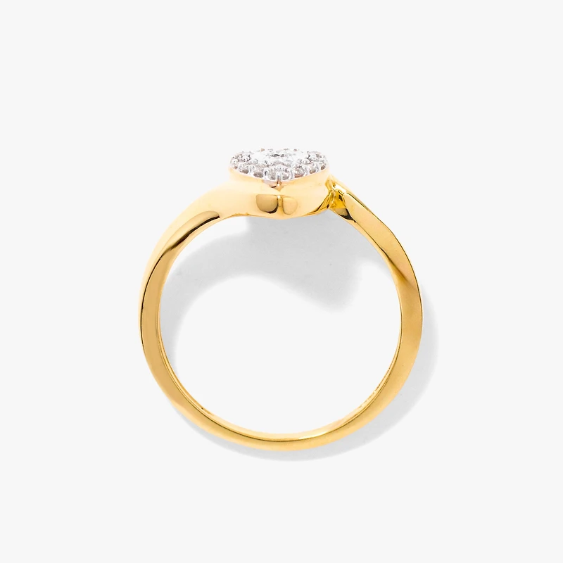 Pear Shape Diamond Cluster Ring 10K Yellow and White Gold (0.15 ct