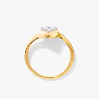 Pear Shape Diamond Cluster Ring 10K Yellow and White Gold (0.15 ct