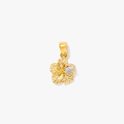 Hibiscus Pendant in 10K Yellow Gold