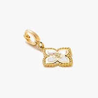 Blossom Rope Edge Flower Pendant in 10K Yellow Gold
