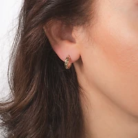 Diamond Cut Hoop Earrings 10K Yellow Gold