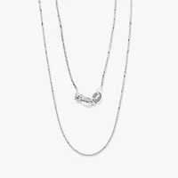 14K White Gold Round Wheat Chain 1.00mm (18")