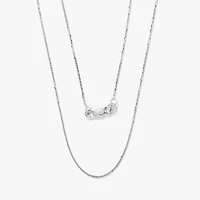14K White Gold Square 1.00mm Wheat Chain (18")