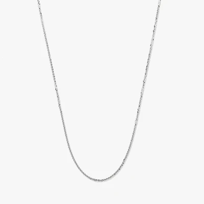 14K White Gold Square 1.00mm Wheat Chain (18")