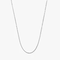14K White Gold Square 1.00mm Wheat Chain (18")