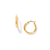 Diamond Cut Hoop Earrings in 14K Yellow Gold