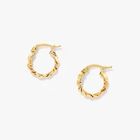 Twisted Hoop Earrings in 10K Yellow Gold