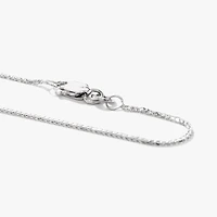14K White Gold Square 1.00mm Wheat Chain (18")