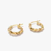 Twisted Hoop Earrings in 10K Yellow Gold