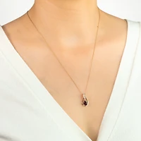Garnet Necklace in 10K Yellow and White Gold