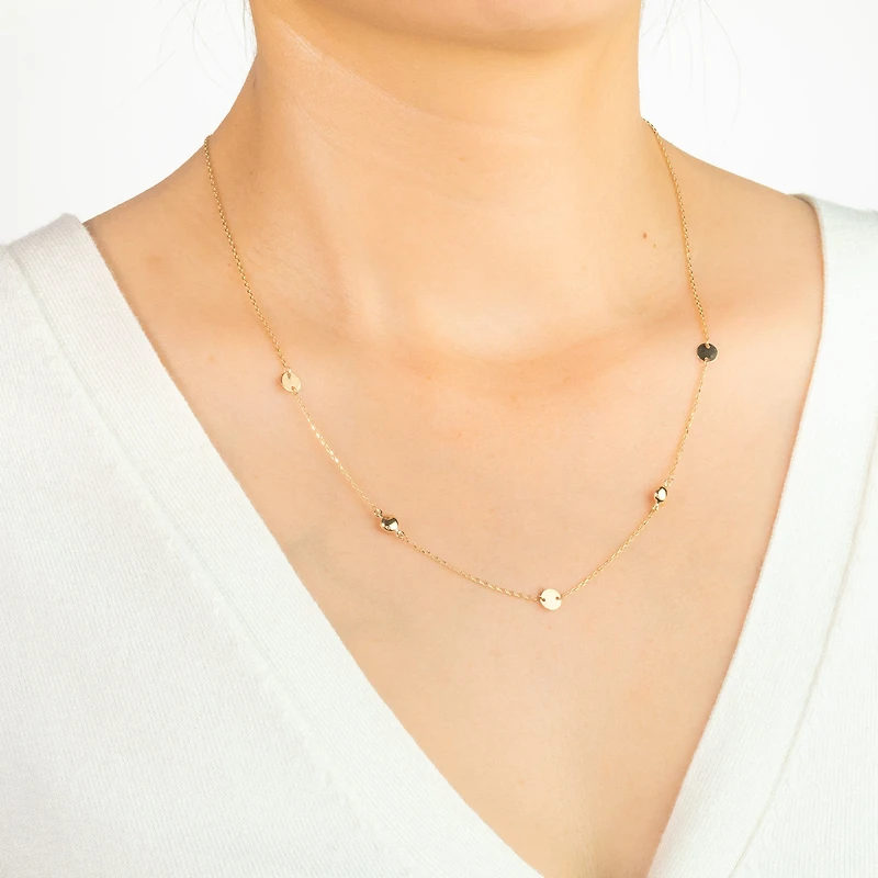 Disc Chain Necklace in 10K Yellow Gold