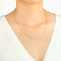 14K White Gold 0.60mm Box Chain (18")