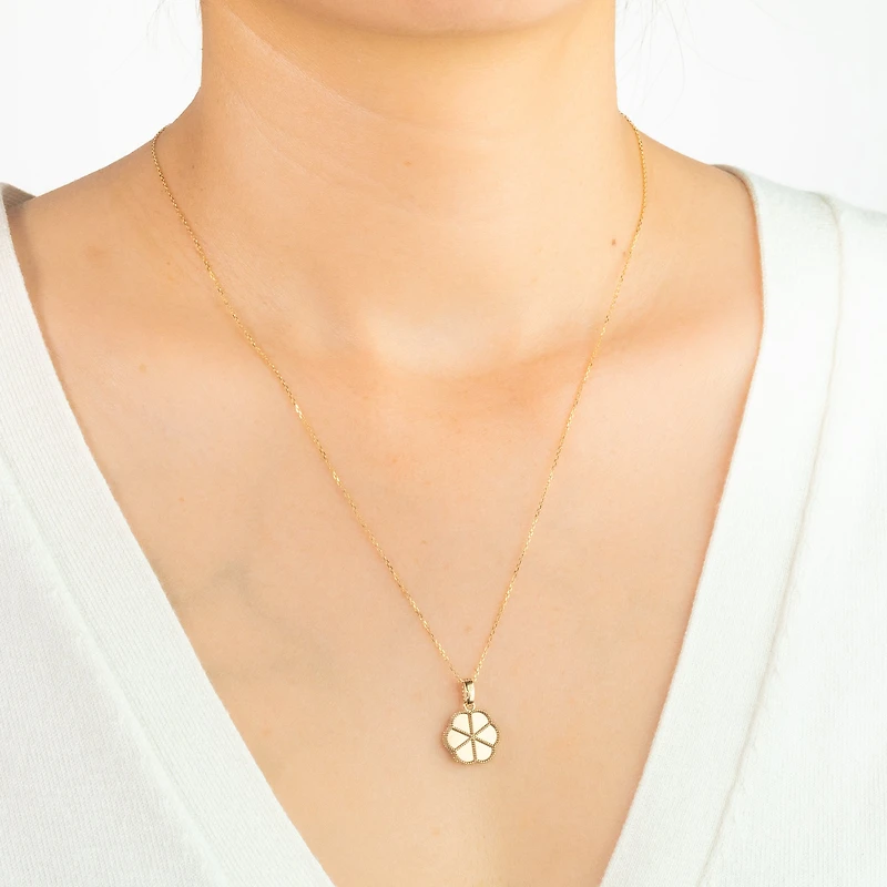 Beaded Rose Charm in 10K Yellow Gold