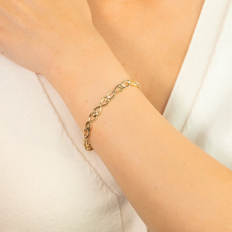 Ellipse Link Bracelet in 10K Yellow Gold