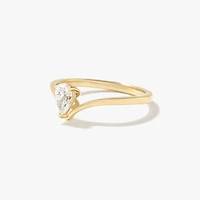 Lab Grown Pear Shape Diamond Promise Ring 10K Yellow Gold (0.30 ct