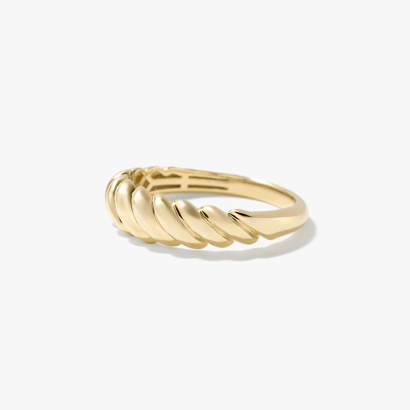Hollow Baguette Ring 10K Yellow Gold